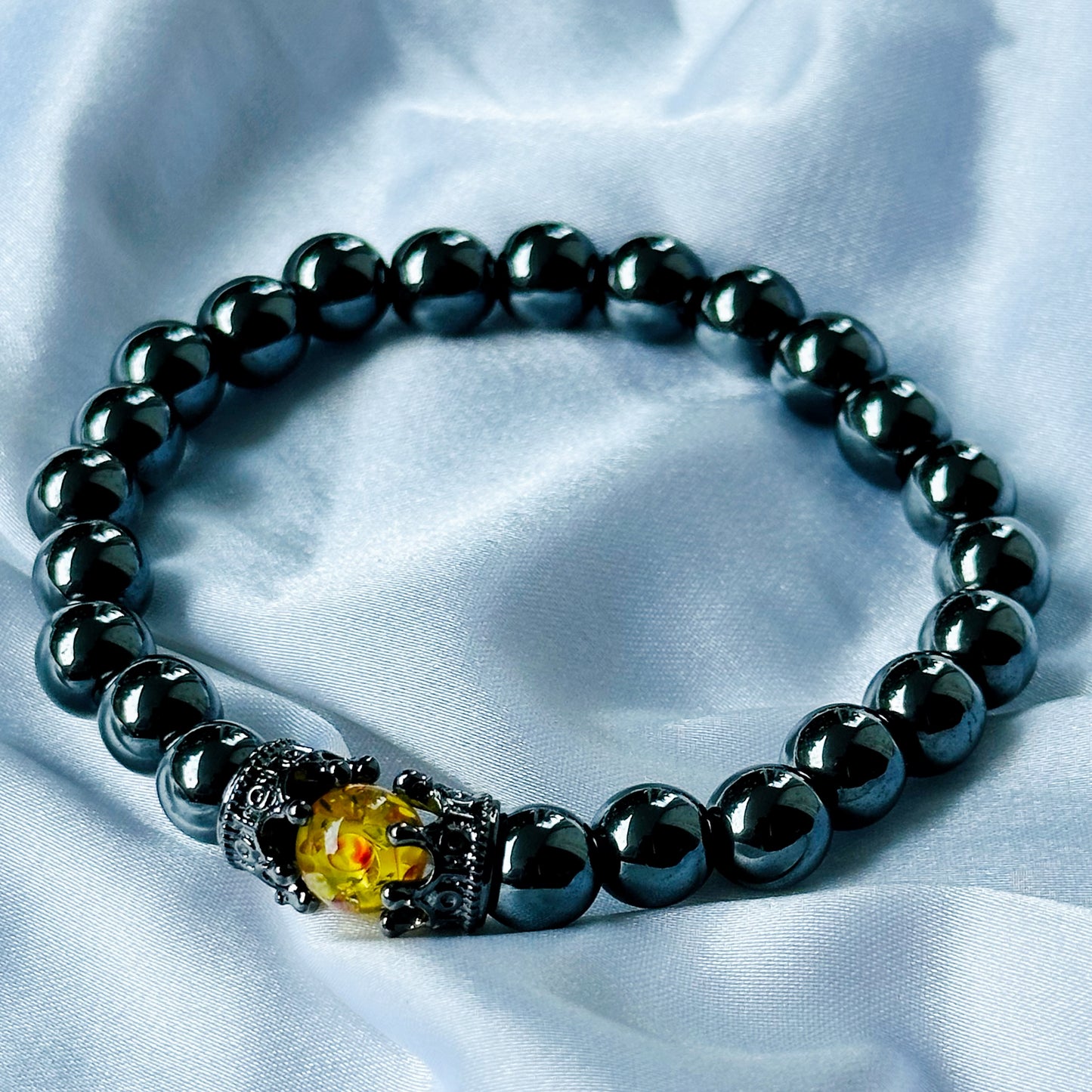 Black Obsidian & Tiger Eye Stones Bracelet, Set of 2