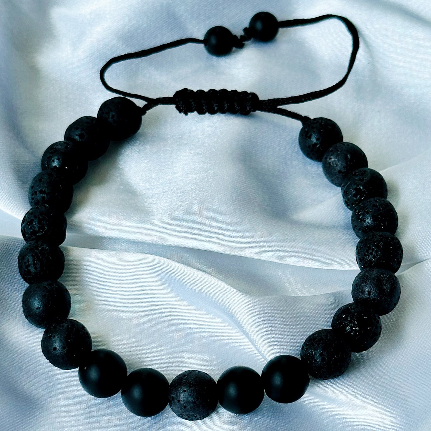 Black Lava & Tiger Eye Stones Bracelet, Set of 2