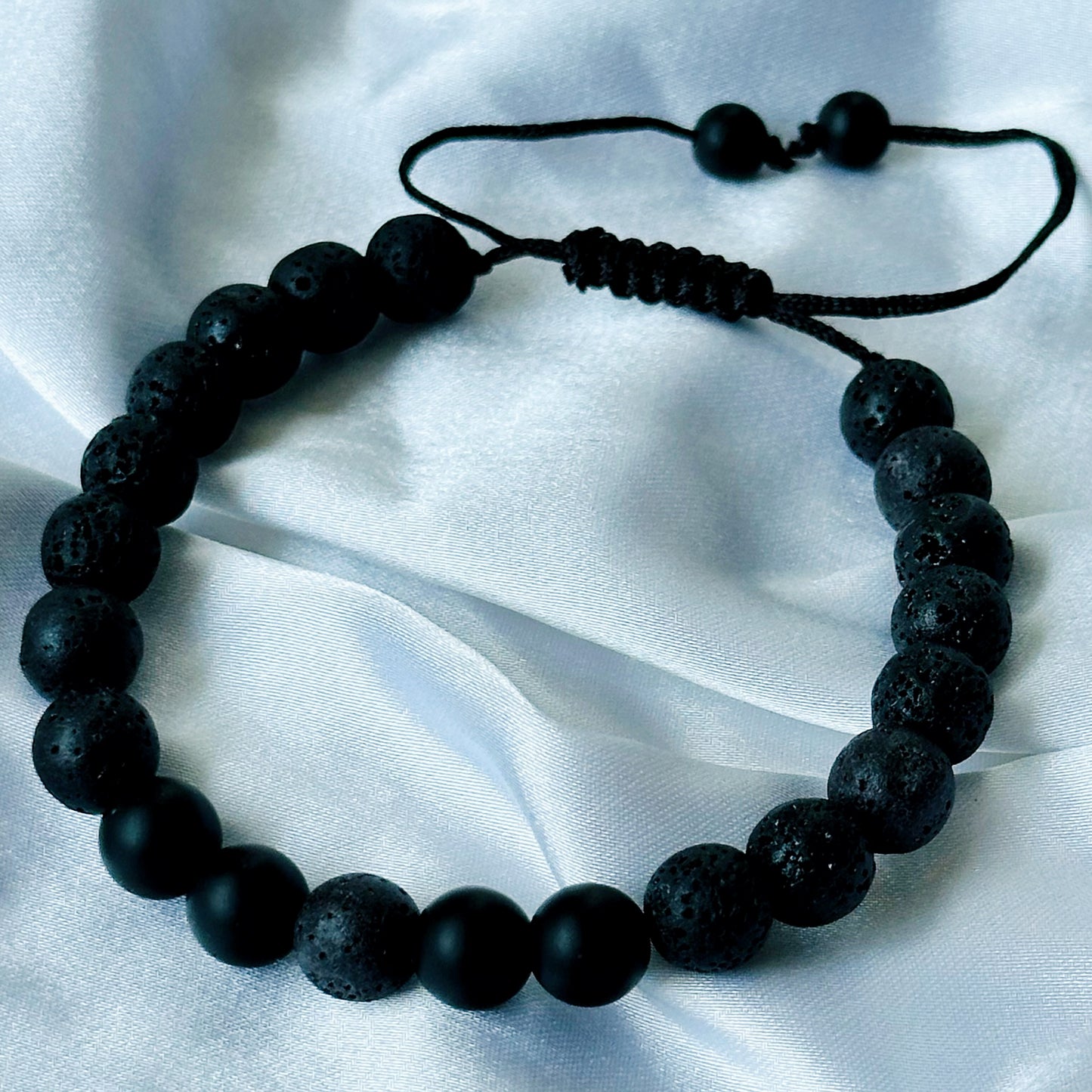 Black Lava & Tiger Eye Stones Bracelet, Set of 2
