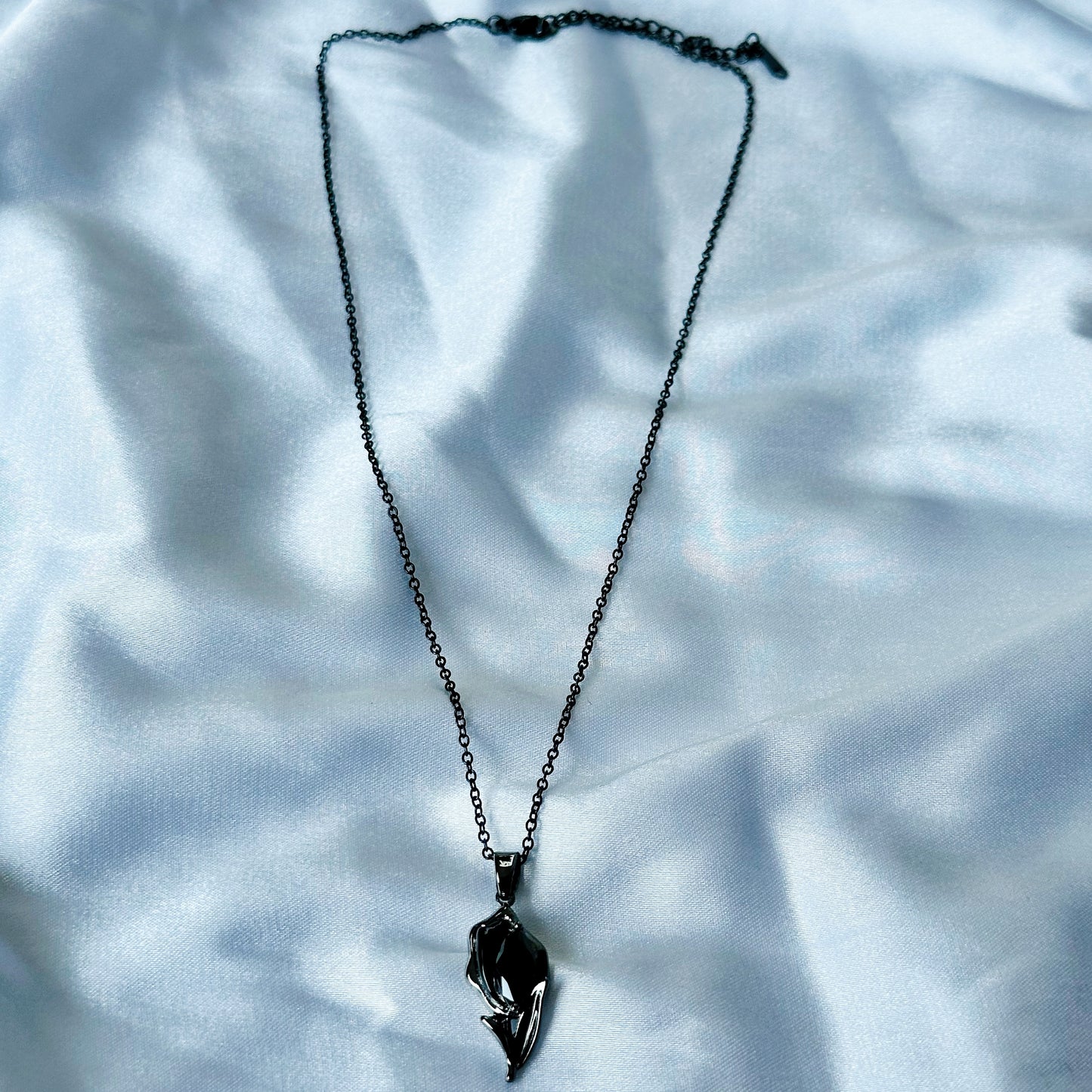Black Rose Zircon 18K Black Gun Plated Stainless Steel Necklace
