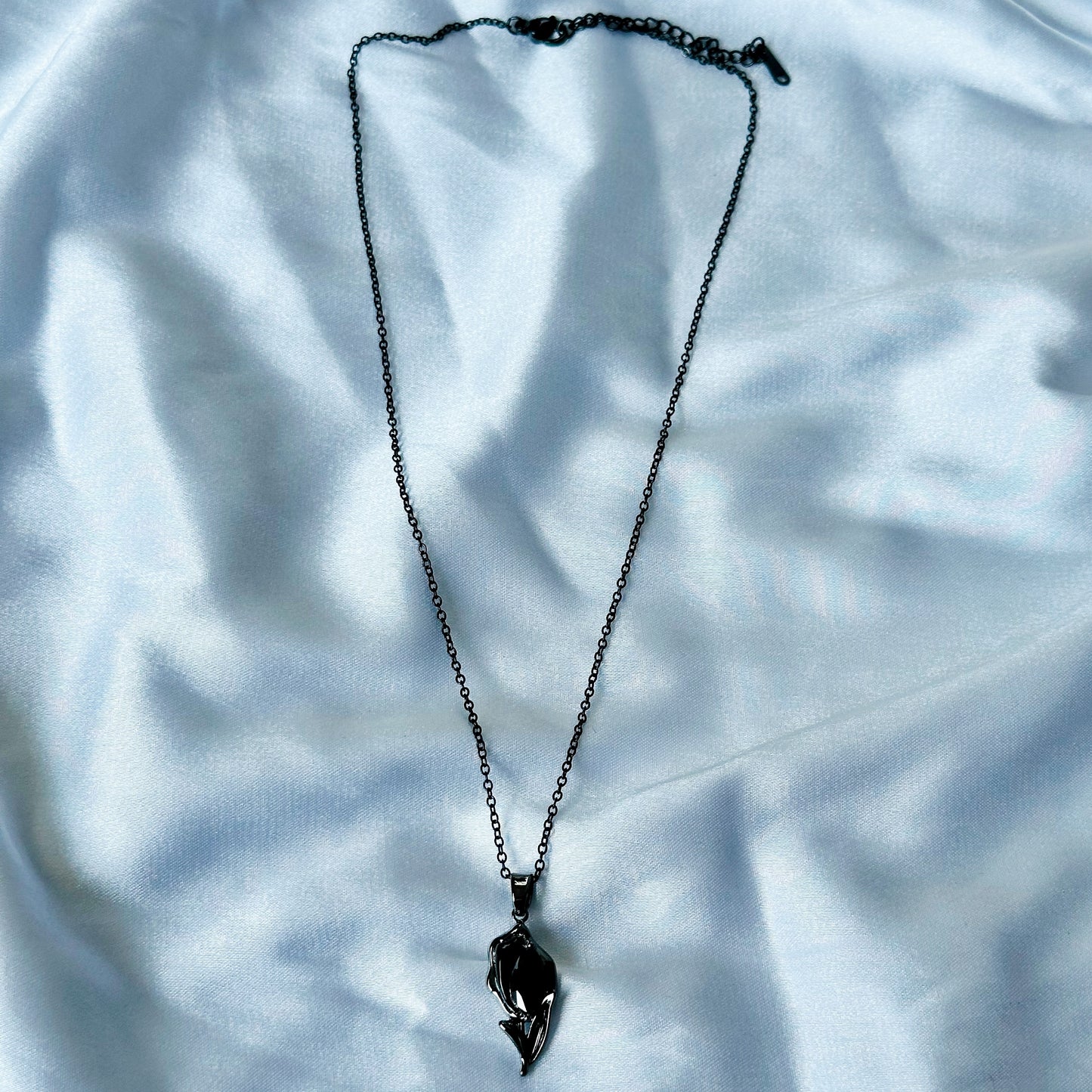 Black Rose Zircon 18K Black Gun Plated Stainless Steel Necklace