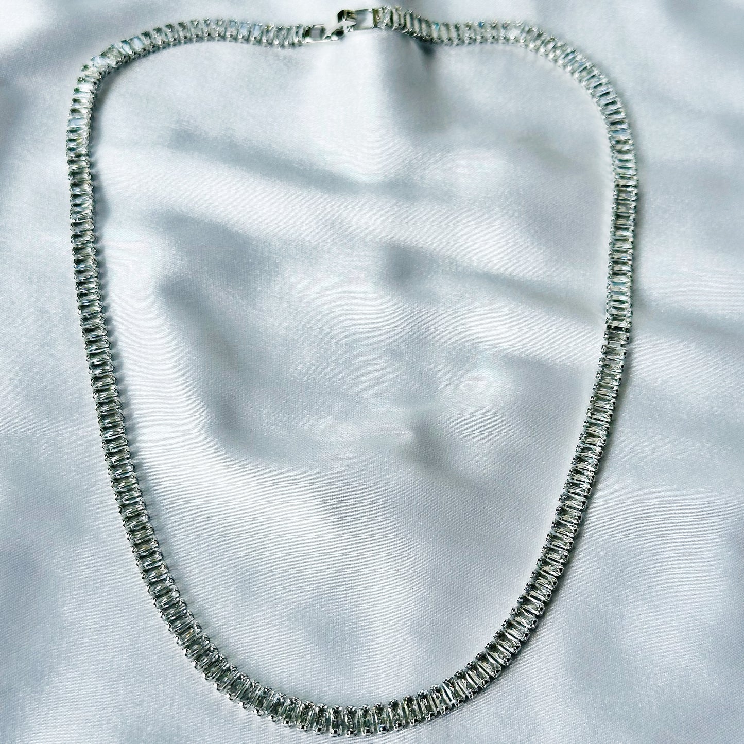 American Diamond Silver Plated Necklace Set