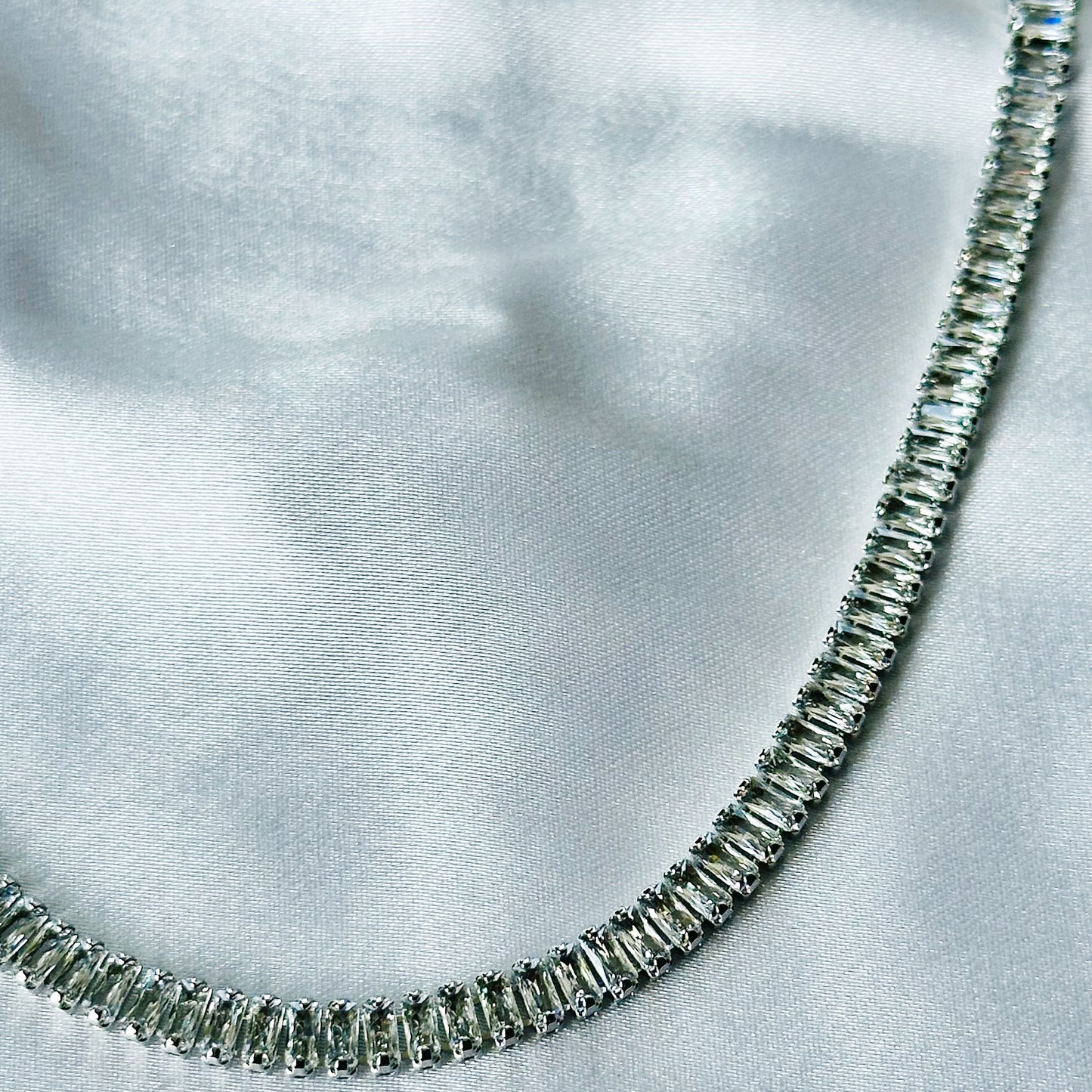American Diamond Silver Plated Necklace Set