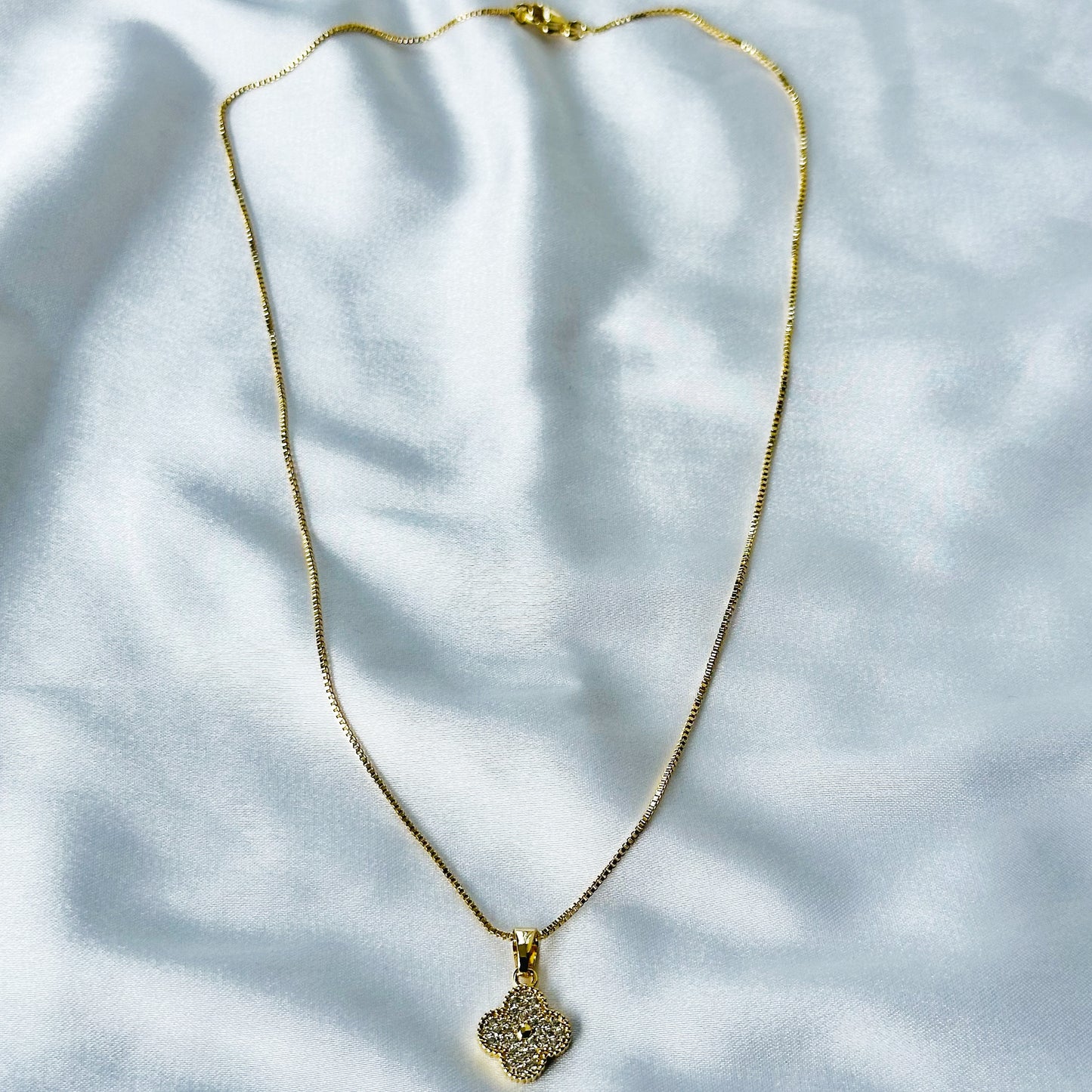 Floral Design American Diamond Gold Plated Pendant Set