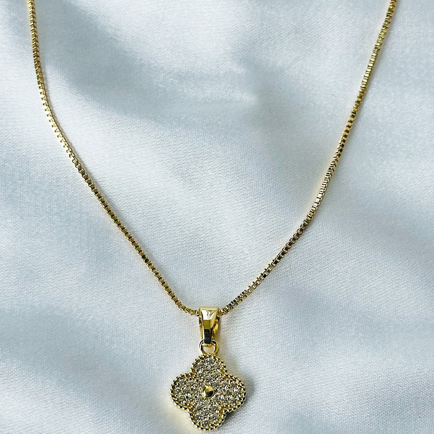 Floral Design American Diamond Gold Plated Pendant Set