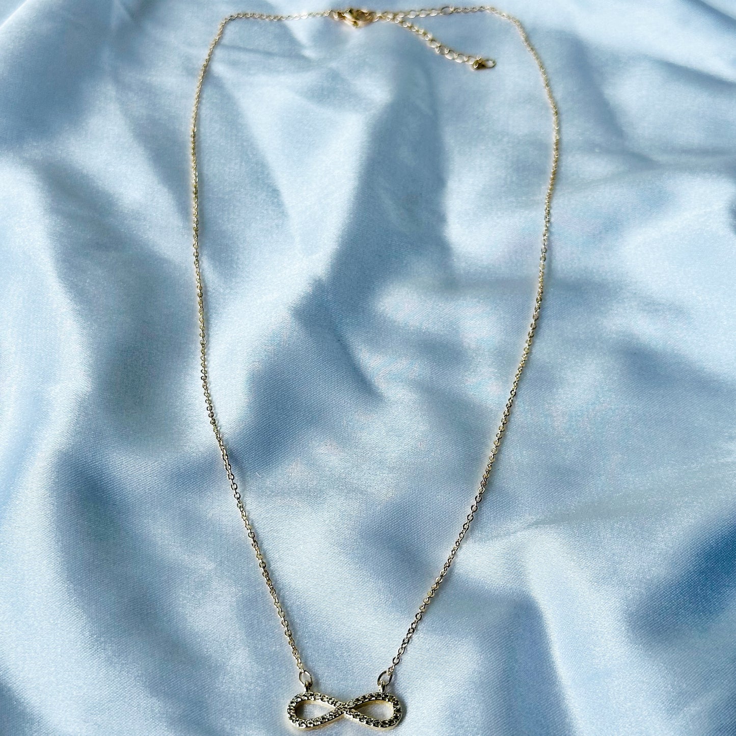 Infinity Design American Diamond Gold Plated Stainless Steel Necklace