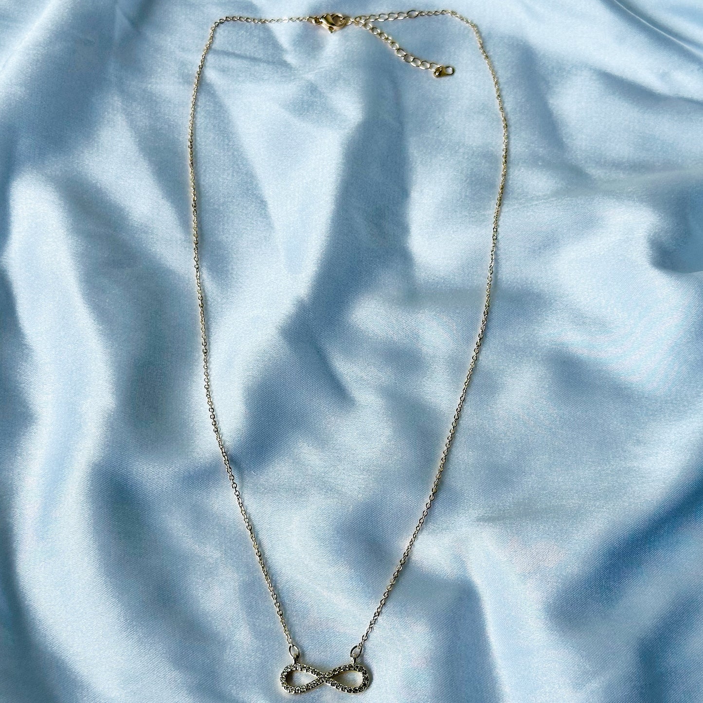 Infinity Design American Diamond Gold Plated Stainless Steel Necklace