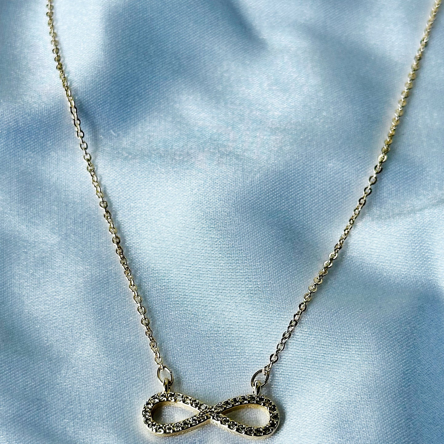 Infinity Design American Diamond Gold Plated Anti-Tarnish Necklace