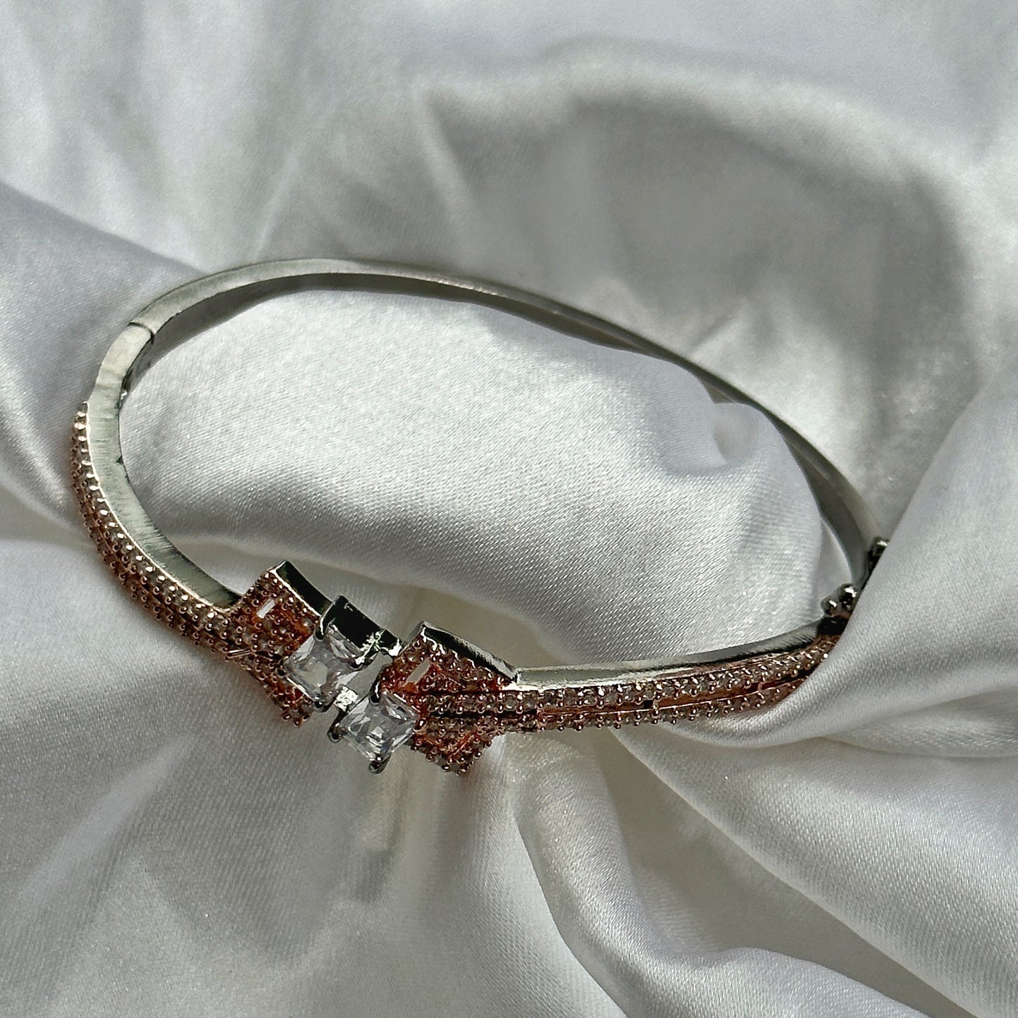 American Diamond Victorian Design Bangle Bracelet