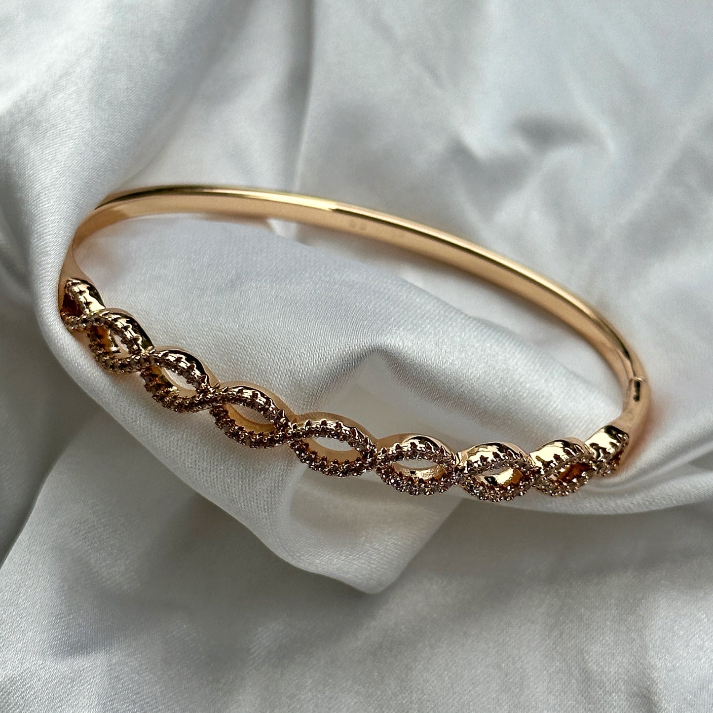 American Diamond Gold Plated Bangle Bracelet