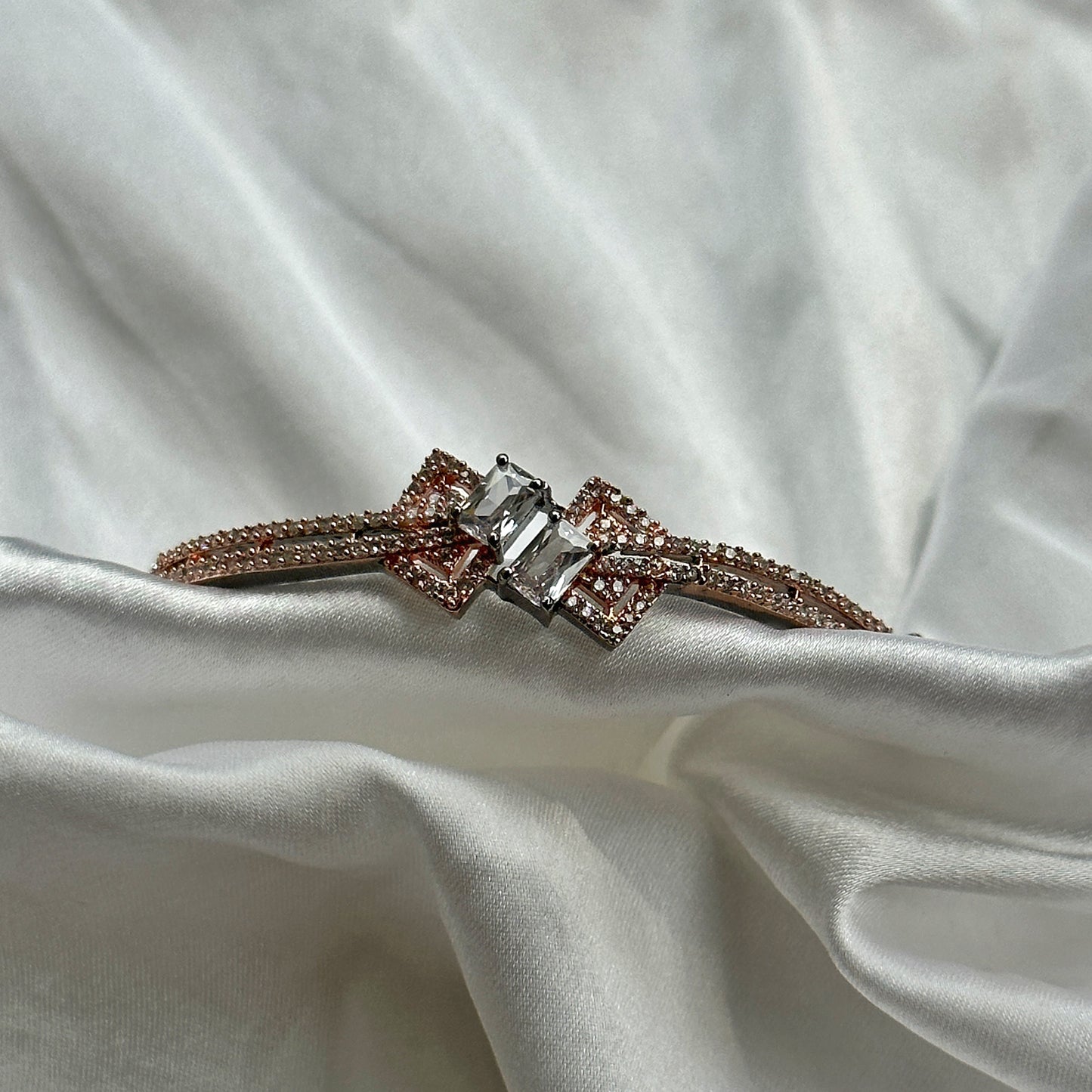 American Diamond Victorian Design Bangle Bracelet