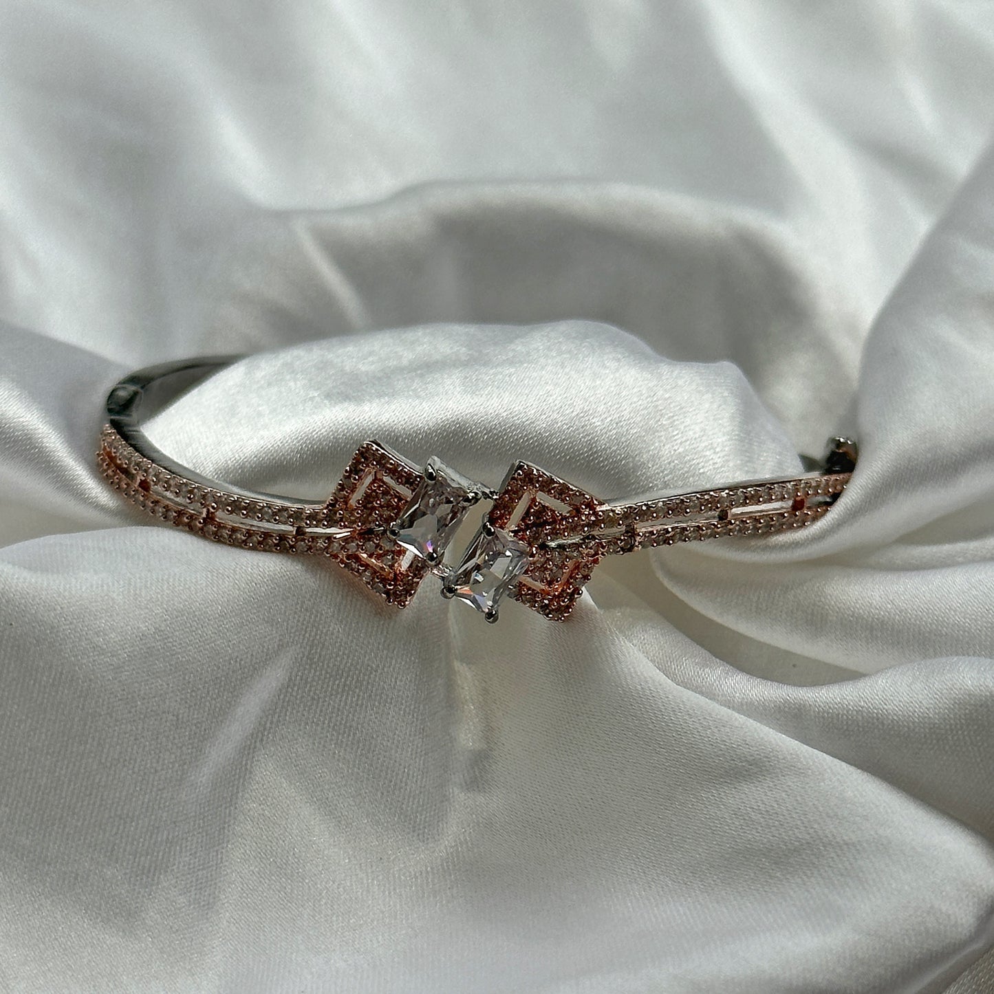 American Diamond Victorian Design Bangle Bracelet
