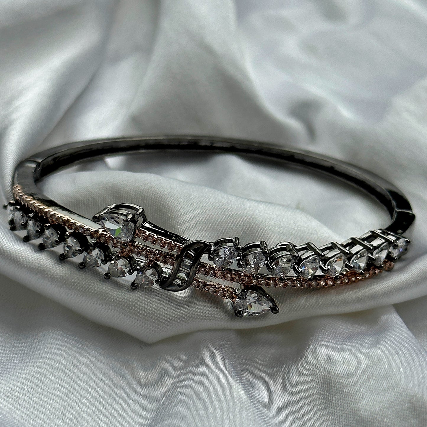 American Diamond Victorian Design Victorian Plated Bangle Bracelet