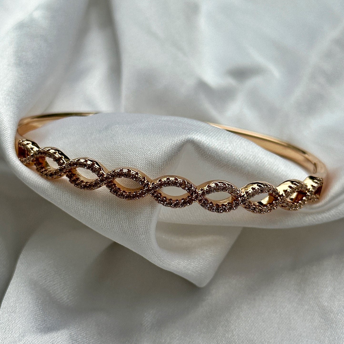 American Diamond Gold Plated Bangle Bracelet