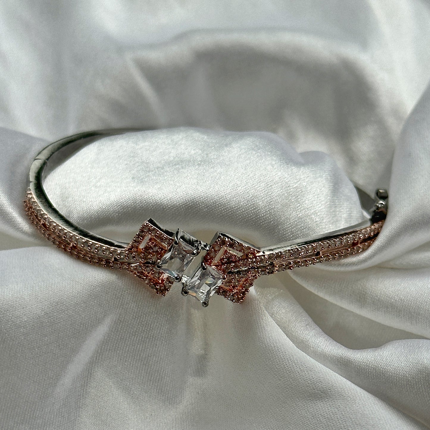 American Diamond Victorian Design Bangle Bracelet