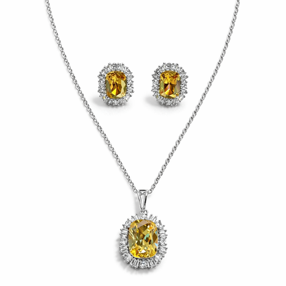 Jonquil Swarovski Crystal Silver Plated Pendant Set