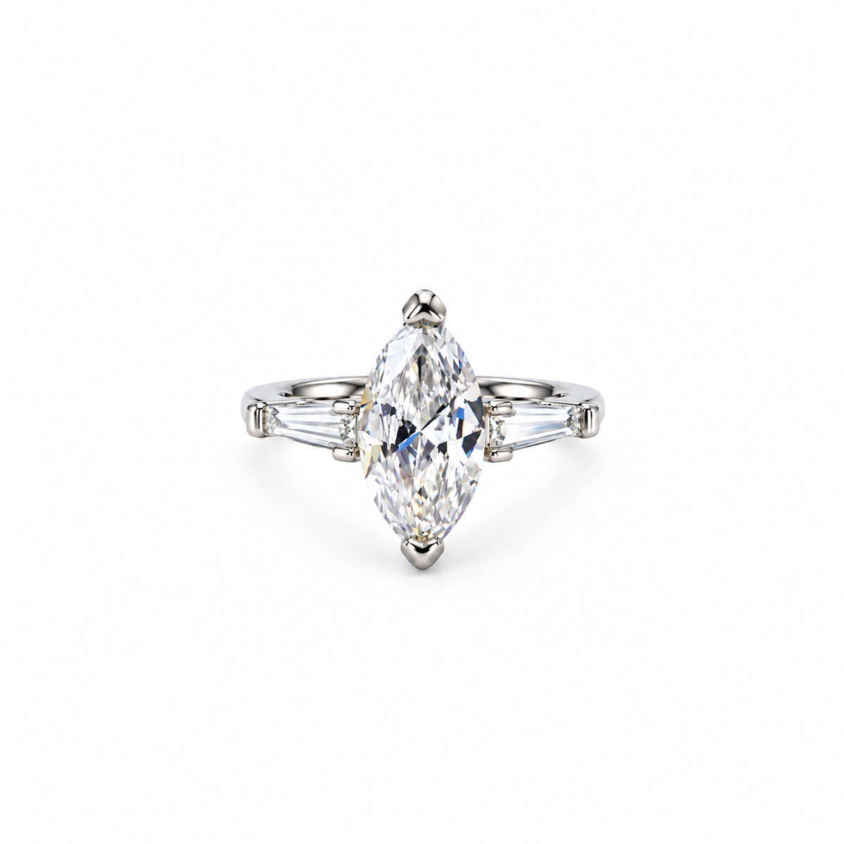 Solitaire Cubic Zirconia Ice Cut American Diamond Silver Plated Adjustable Ring