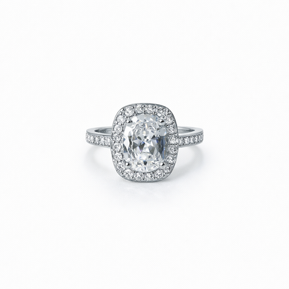 Solitaire Cubic Zirconia Ice Cut American Diamond Silver Plated Adjustable Ring