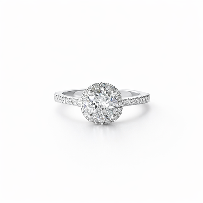 Solitaire Cubic Zirconia Ice Cut American Diamond Silver Plated Adjustable Ring