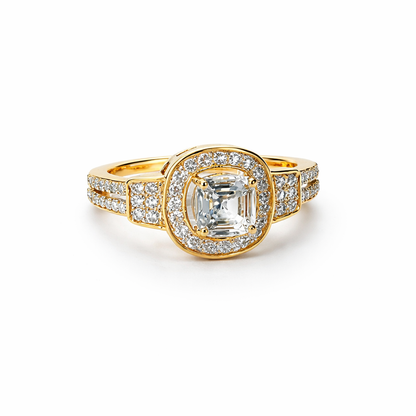 Solitaire Cubic Zirconia American Diamond Gold/Silver Plated Adjustable Ring