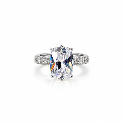 Solitaire Cubic Zirconia Ice Cut American Diamond Silver Plated Adjustable Ring