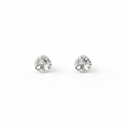 White Crystal Swarovski Crystal Silver Plated Stud Earrings