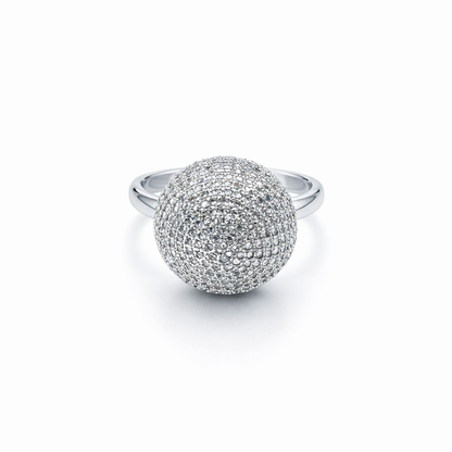 Solitaire Cubic Zirconia American Diamond Silver Plated Ring (Size: US 6 & US 7)