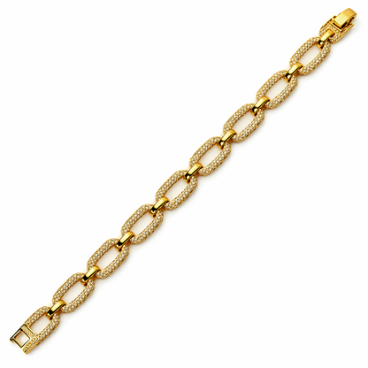Solitaire Cubic Zirconia American Diamond Gold Plated Bracelet
