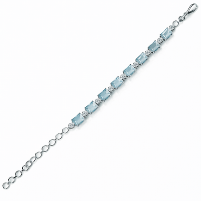 Grey Cubic Zirconia American Diamond Silver Plated Bracelet