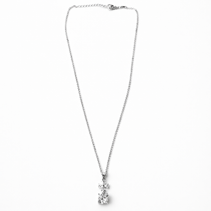 Cross Design American Diamond Silver Plated Anti-Tarnish Necklace