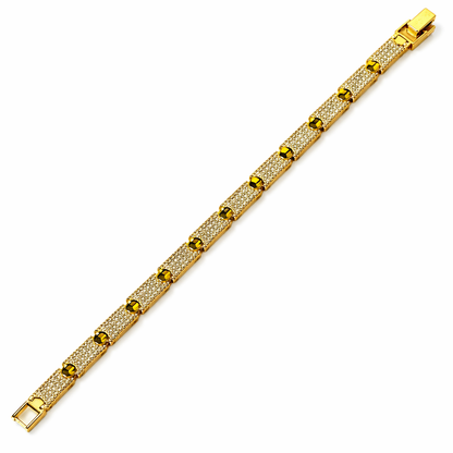 Solitaire Cubic Zirconia American Diamond Gold Plated Bracelet