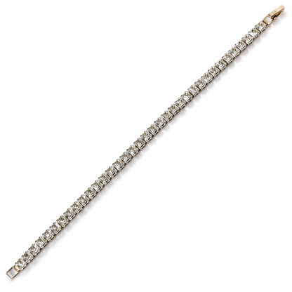 Solitaire Cubic Zirconia American Diamond Rose Gold Plated Tennis Bracelet
