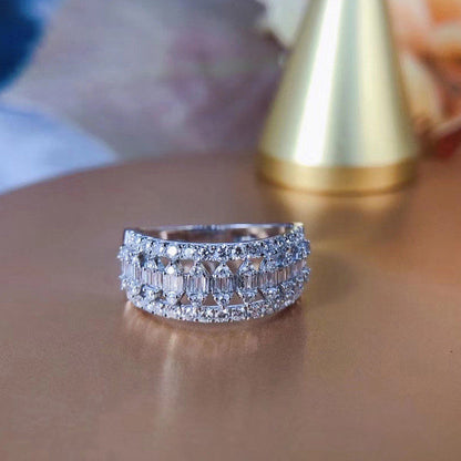 Solitaire Inspired CZ Silver-Plated Adjustable Ring