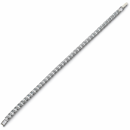 Solitaire Cubic Zirconia American Diamond Silver Plated Tennis Bracelet
