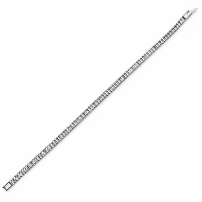 Solitaire Cubic Zirconia American Diamond Silver Plated Tennis Bracelet