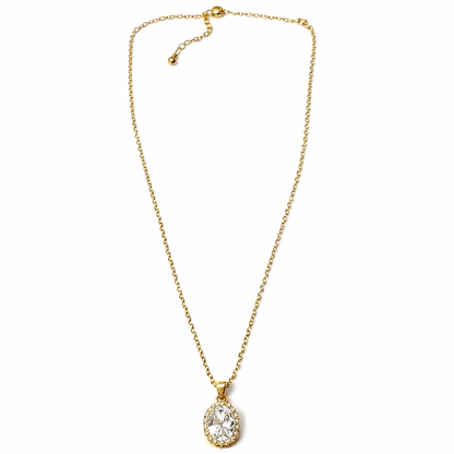 Solitaire Cubic Zirconia American Diamond Gold Plated Anti-Tarnish Necklace