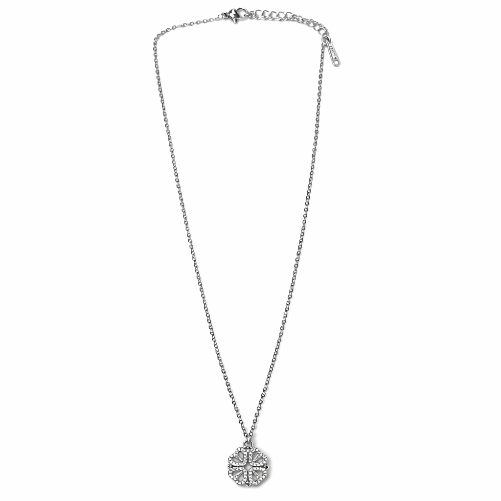 Solitaire Cubic Zirconia American Diamond Silver Plated Anti-Tarnish Necklace