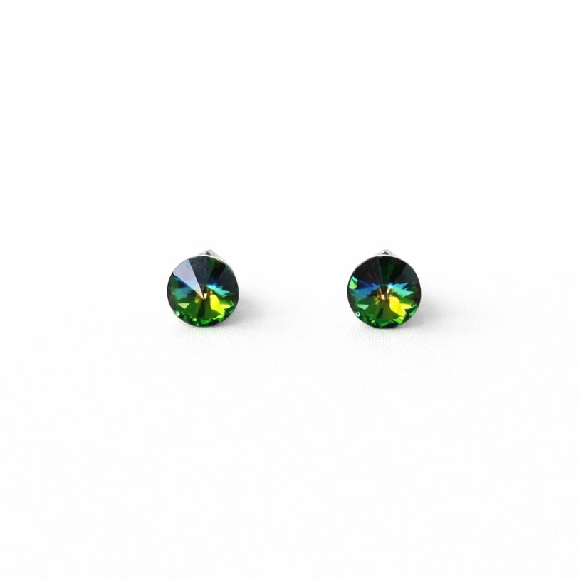 Holographic Vitrail Swarovski Crystal Silver Plated Stud Earrings