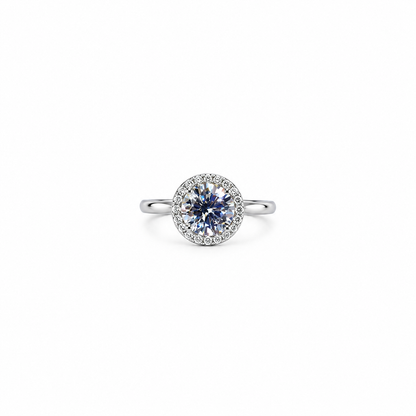Solitaire Cubic Zirconia Ice Cut American Diamond Silver Plated Adjustable Ring
