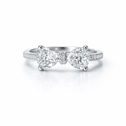 Solitaire Cubic Zirconia American Diamond Silver Plated Adjustable Ring