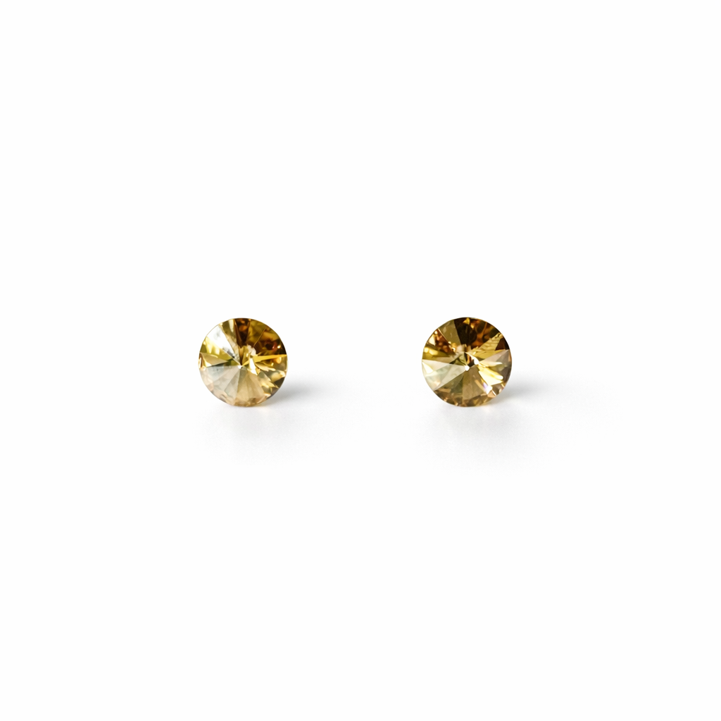 Light Colorado Topaz Swarovski Crystal Silver Plated Stud Earrings