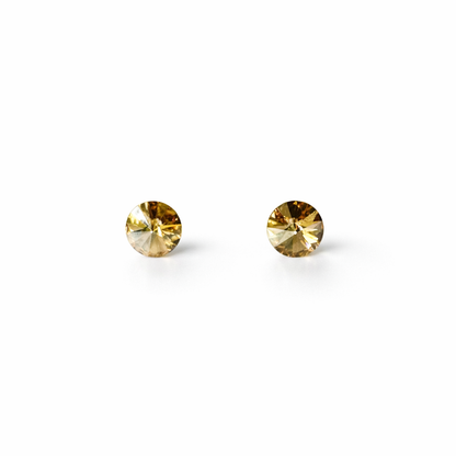 Lt Colorado Topaz Swarovski Crystal Silver Plated Stud Earrings