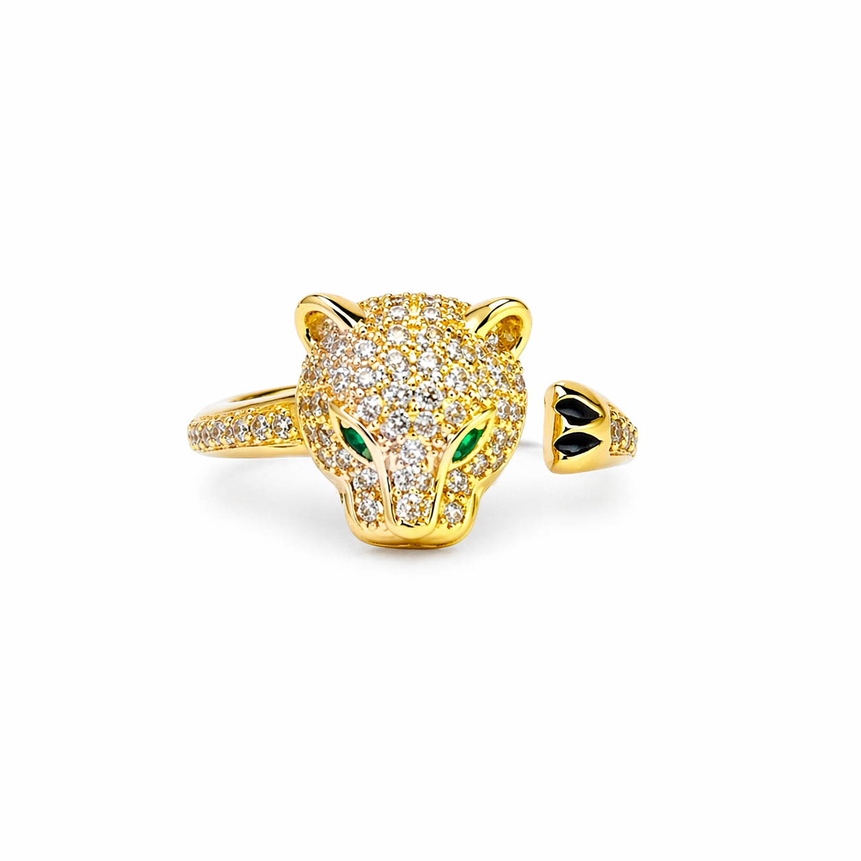 Jaguar American Diamond Gold Plated Adjustable Ring