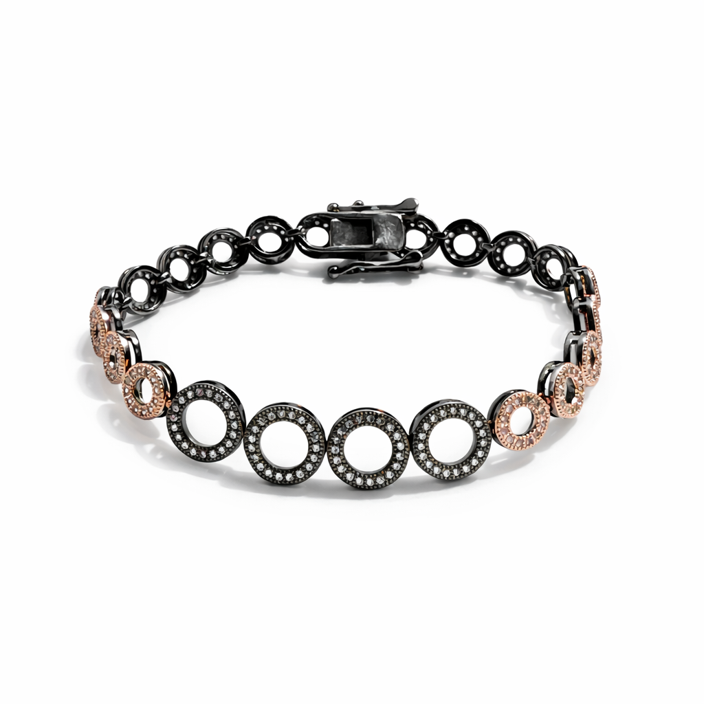 Solitaire Cubic Zirconia American Diamond Victorian Plated Bracelet