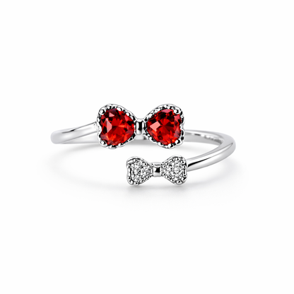Spinel Orange Cubic Zirconia American Diamond Silver Plated Adjustable Ring