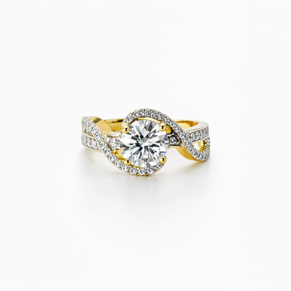 Solitaire Cubic Zirconia American Diamond Gold/Silver Plated Adjustable Ring