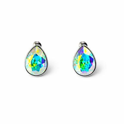Air Blue Opal Swarovski Crystal Silver Plated Stud Earrings