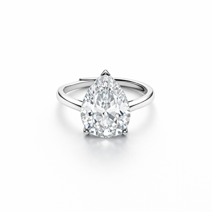 Solitaire Cubic Zirconia Ice Cut American Diamond Silver Plated Adjustable Ring