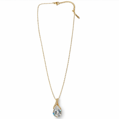 Solitaire Cubic Zirconia American Diamond Gold Plated Anti-Tarnish Necklace