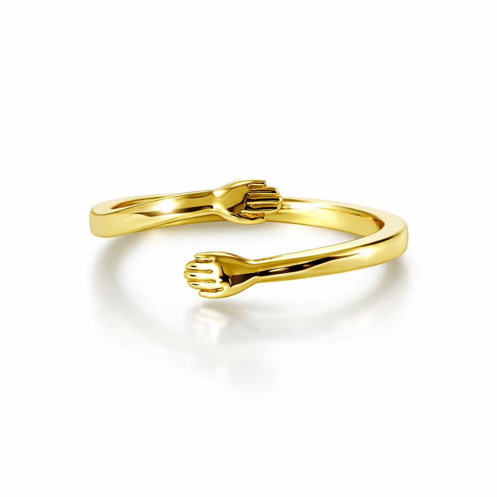 Hug Design Gold Plated Adjustable Ring